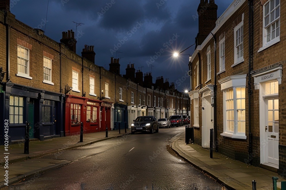Fototapeta premium UNITED KINGDOM, BIRMINGHAM, DECEMBER 07, 2016: London street in the Chelsea neighborhood