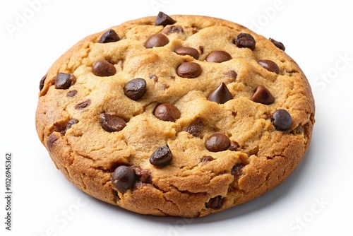 High-Quality Chocolate Chip Cookie Isolated on Transparent Background for Food Photography