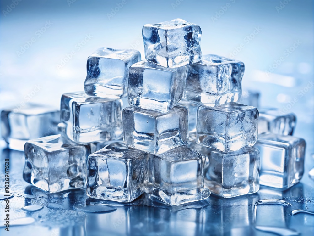 Ice Cubes Pile - Tilt-Shift Photography for Cool Beverage Refreshment Ice Cubes Pile - Tilt-Shift Photography for Cool Beverage Refreshment