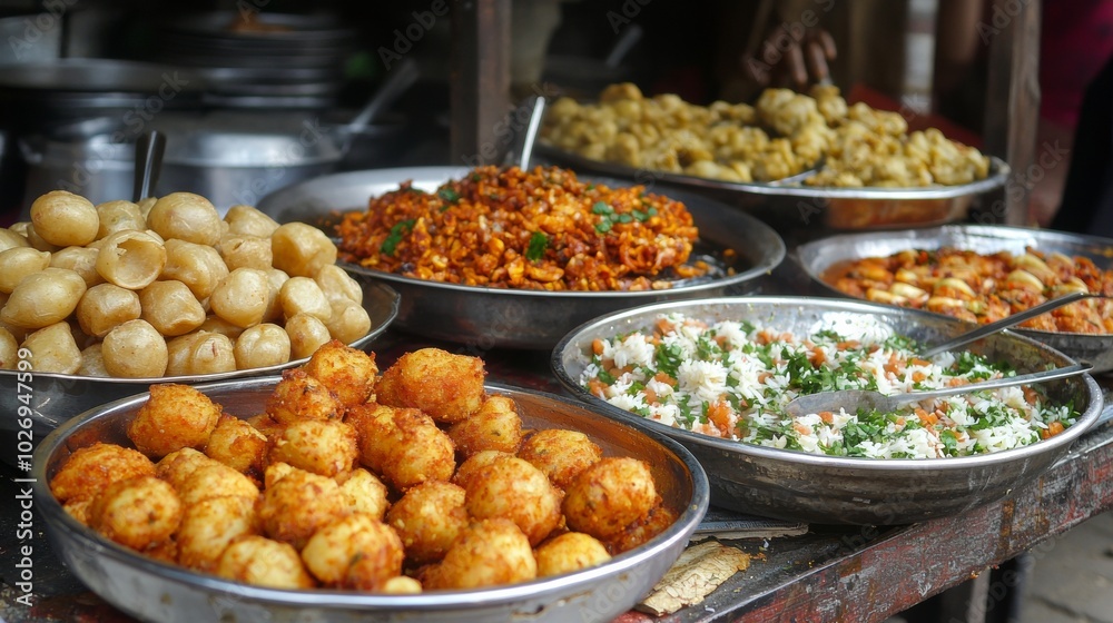 some indian streets food like paties dahi bhalle, aloo papd and pakode some indian streets food like paties dahi bhalle, aloo papd and pakode