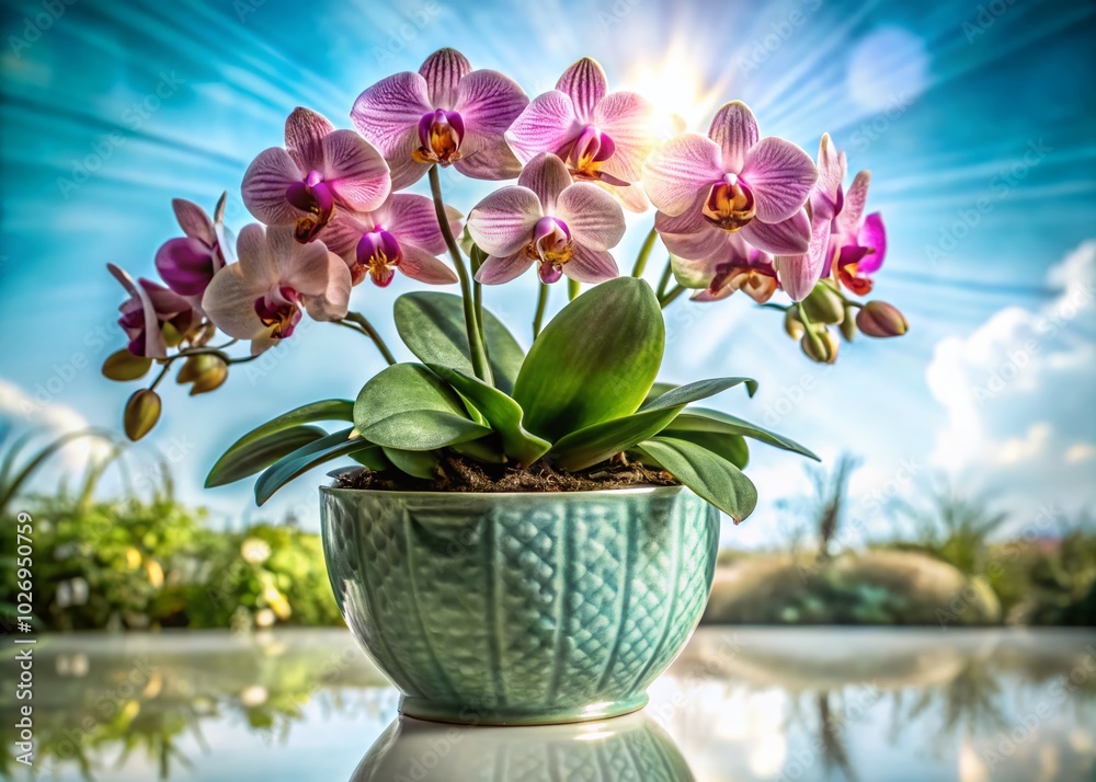 Isolated Orchid Pot on Transparent Background for Floral Decor and Design Isolated Orchid Pot on Transparent Background for Floral Decor and Design