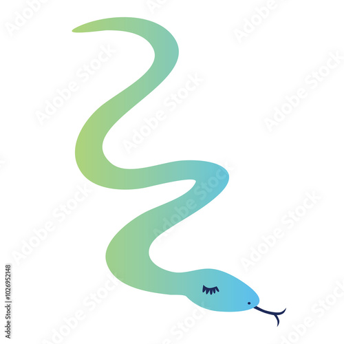 Wallpaper Mural にょろにょろした長いまつ毛の蛇のイラスト Torontodigital.ca