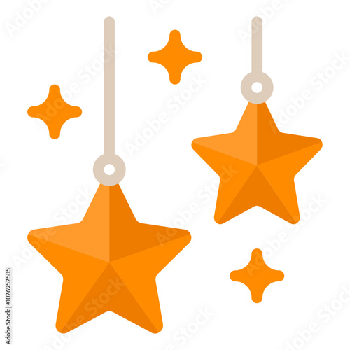 Charming orange stars creating a joyful atmosphere; perfect for celebrations, events, or festive decorations to brighten any space.