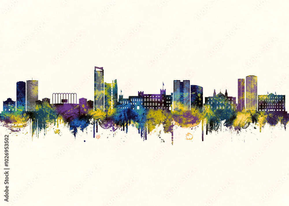 Obraz premium Monaco City Skyline. Cityscape Skyscraper Buildings Landscape City Downtown Background Modern Art Architecture Business View Building Corporate Abstract Landmarks Travel