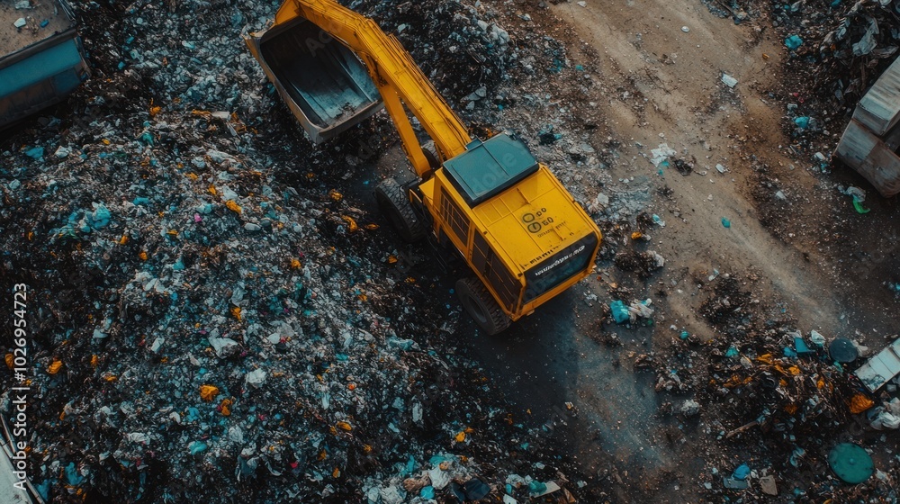 A waste management industrial plant, processing waste materials and converting them into reusable resources, highlighting eco-friendly practices.
