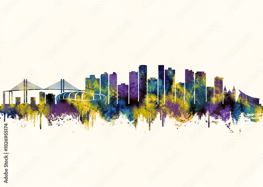Fototapeta premium Natal City Skyline. Cityscape Skyscraper Buildings Landscape City Downtown Background Modern Art Architecture Business View Building Corporate Abstract Landmarks Travel