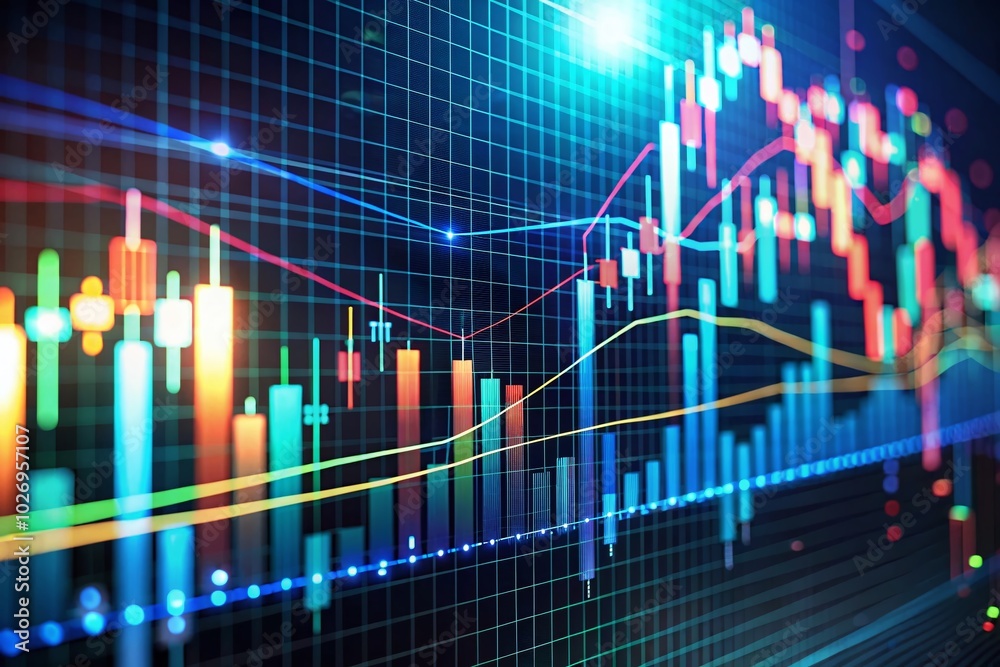 Long Exposure Stock Market Graph Animation with Dynamic Trends and Data Visualization Long Exposure Stock Market Graph Animation with Dynamic Trends and Data Visualization