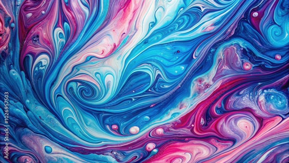 Abstract background of acrylic paint in blue, pink, and purple colors with swirls of multicolored marble, abstract Abstract background of acrylic paint in blue, pink, and purple colors with swirls of multicolored marble, abstract