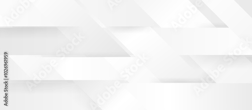 Abstract white geometric background with diagonal lines and soft shadows