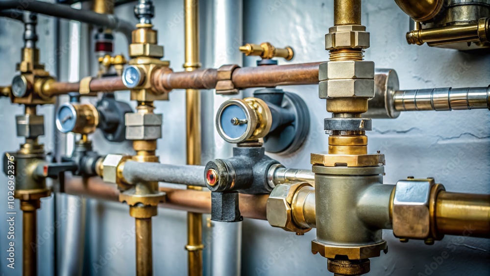 Macro Photography of Residential Gas Meter and Pressure Regulator for Home Utilities Macro Photography of Residential Gas Meter and Pressure Regulator for Home Utilities