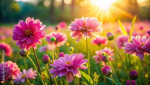 Macro Photography of Vibrant Pink Flowers in a Meadow for Nature Lovers