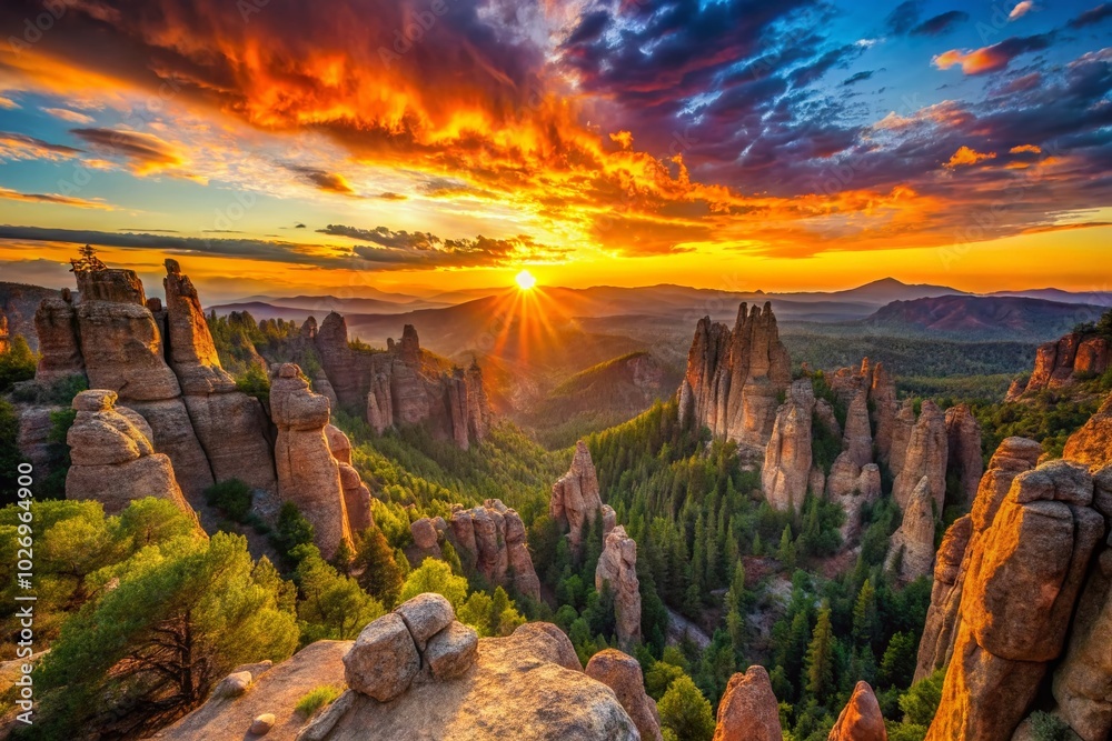 Fototapeta premium Majestic View from Pinnacles Overlook in Nature's Splendor - Scenic Landscape Photography