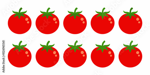 red tomato vector illustration on white background 