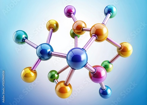 Methane Molecular Structure Illustration with Copy Space for Educational Use photo