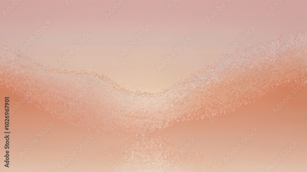 Fototapeta premium Abstract background with soft pink and orange gradient, featuring a wavy line and gentle curves