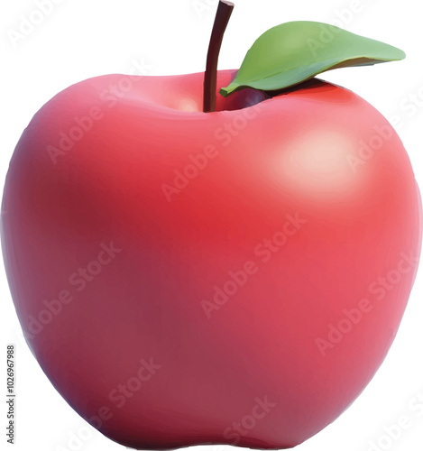isolated red apple sculpt fresh and healthy fruit