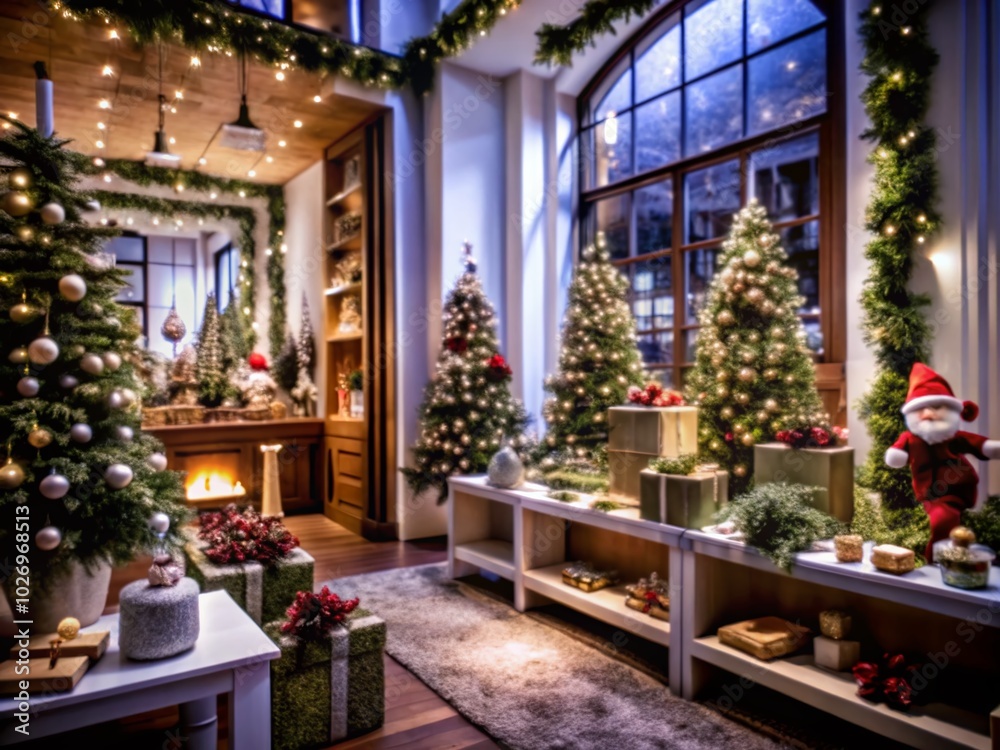Minimalist Christmas Shopping with Elves in a Department Store Minimalist Christmas Shopping with Elves in a Department Store