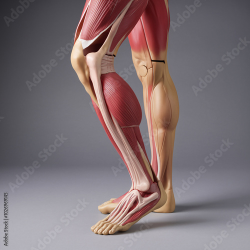 Exploring the Human Anatomy: A Detailed View of the Muscular and Skeletal Structure of the Leg and Foot photo