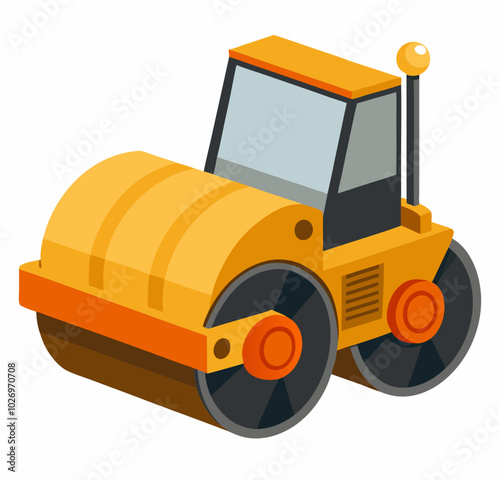 realistic construction Roller on a white  background