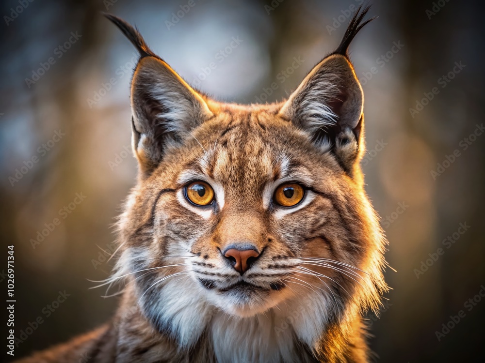 Obraz premium Minimalist Portrait of a Lynx in Natural Habitat – Stunning Wildlife Photography