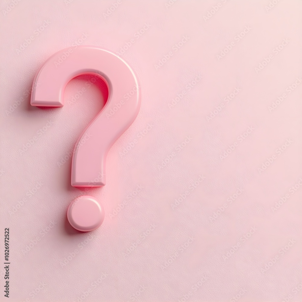 3D pink question mark on a soft background 3D pink question mark on a soft background