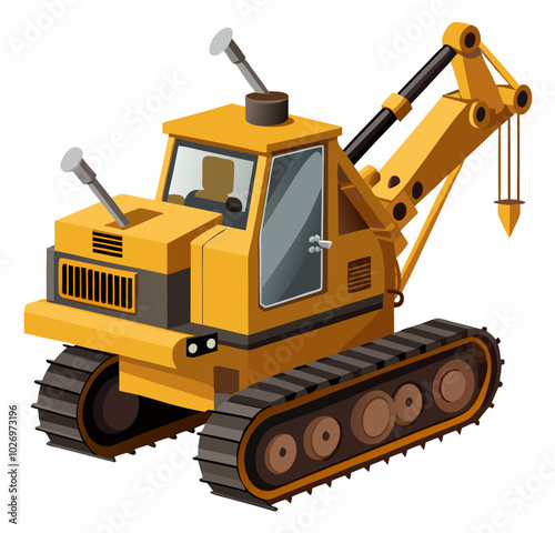 Trencher realistic on a white  background
