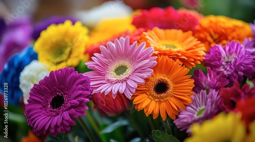 Colorful Gerbera Daisies in Blooming Arrangement