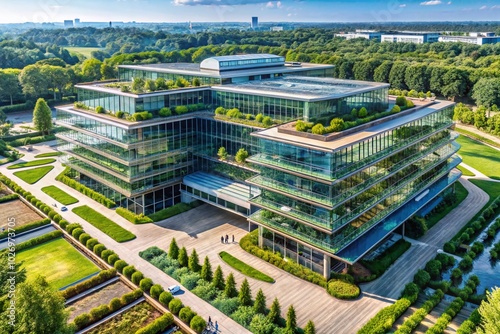 Modern Architectural Photography of a Paper Company Headquarters with Sustainable Design Elements