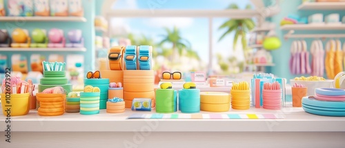 Wallpaper Mural Colorful Display of Fun Craft Supplies in Bright Store Torontodigital.ca