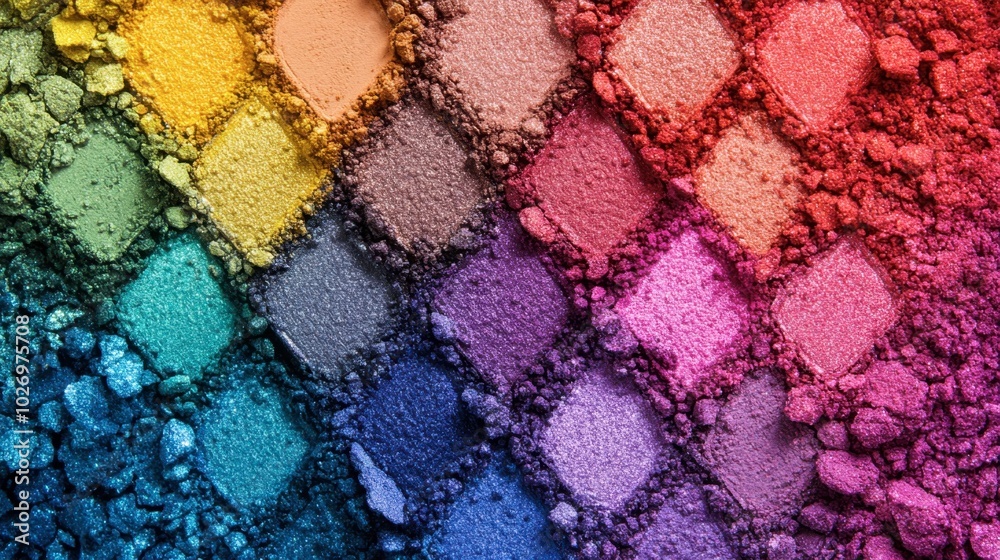 Colorful Powder Arrangement in Artistic Display Colorful Powder Arrangement in Artistic Display
