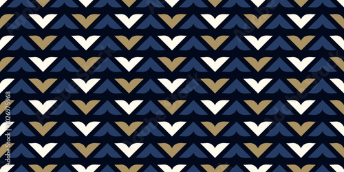 Seamless herringbone pattern abstract geometric ornament. Repeating sample triangle forms and lines. For fashion interiors design, wallpaper, textile.