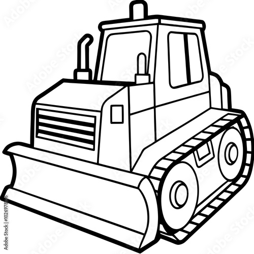 bulldozer line art
vector illustration on a white background