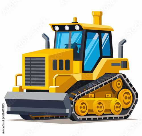 bulldozer vector illustration on a white background