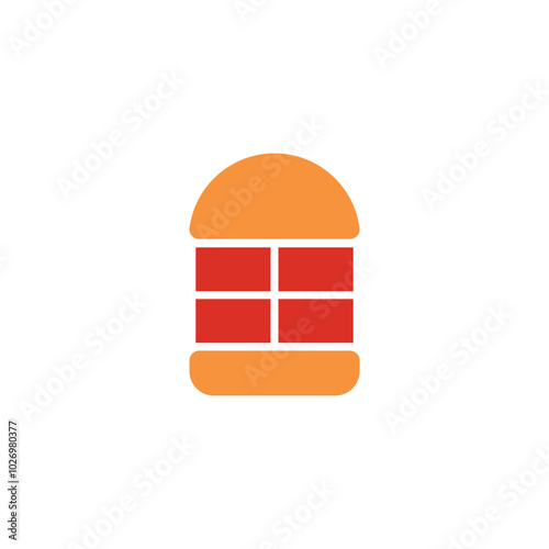 Logo burger brick unique design with blank background