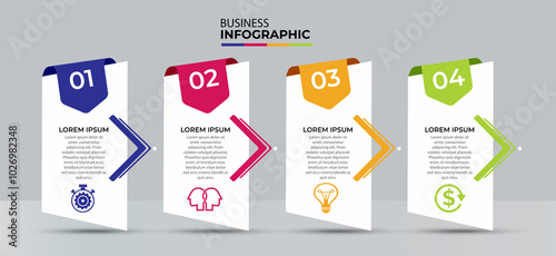  infographic elements template business concept and 4 options workflow layout Circle blue icons