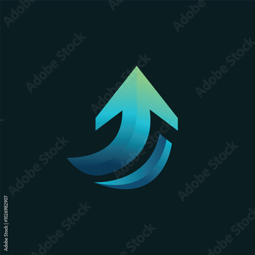 Gradient arrow logo design template for business brand