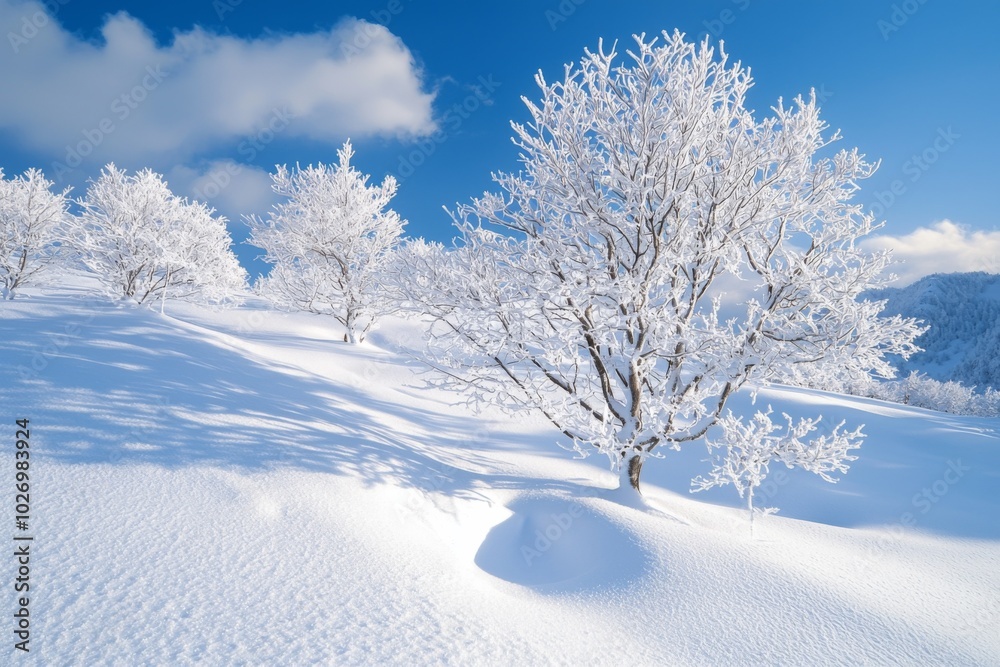 Winter season background in white snow landscape Winter season background in white snow landscape