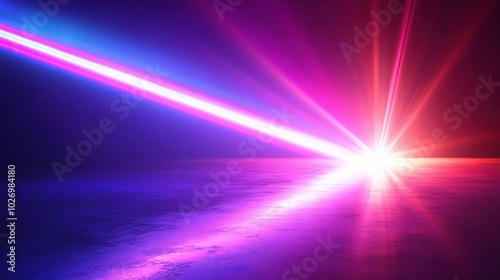 Vibrant Laser Beams on Dark Background