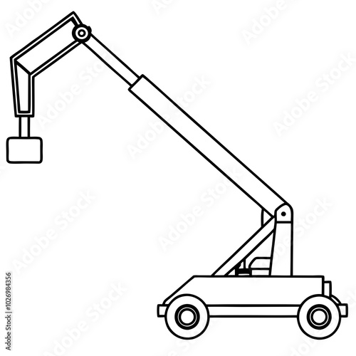 Boom lift on white background