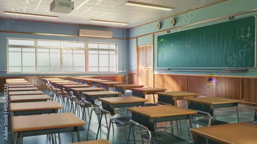 school room with chairs and table