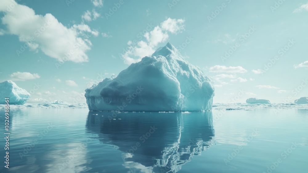 Serene Iceberg Reflecting in Calm Waters Serene Iceberg Reflecting in Calm Waters
