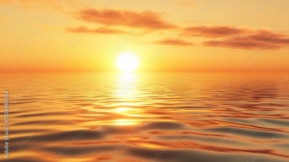 Fototapeta premium Serene Sunset Over Calm Ocean Waters