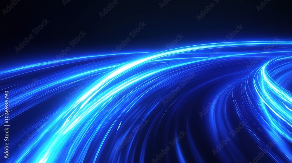 Fototapeta premium Dynamic Blue Light Wave Abstract Background