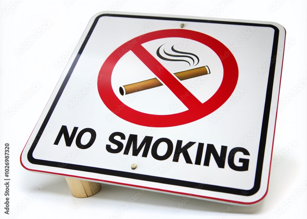 No Smoking Sign on White Background - High Dynamic Range Image for Health Awareness No Smoking Sign on White Background - High Dynamic Range Image for Health Awareness
