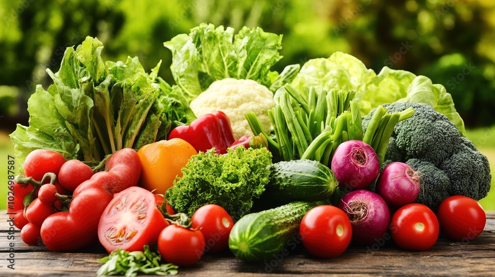 Close-up of vibrant fresh vegetables and fruits on wooden table, symbolizing healthy blood pressure foods, emphasizing natural nutrition and wellness. Close-up of vibrant fresh vegetables and fruits on wooden table, symbolizing healthy blood pressure foods, emphasizing natural nutrition and wellness.
