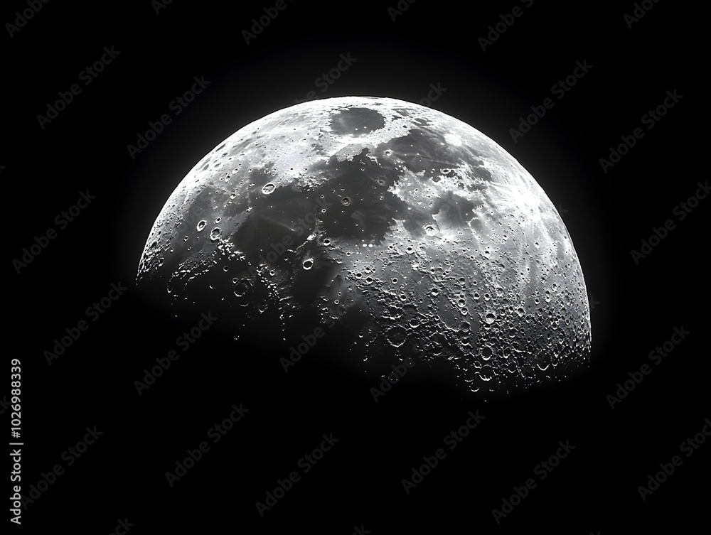 High Resolution Full Moon Close Up Over Dark Night Sky in Space Photography High Resolution Full Moon Close Up Over Dark Night Sky in Space Photography