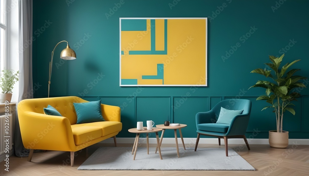 Photo modern style interior room 3d illustration Photo modern style interior room 3d illustration