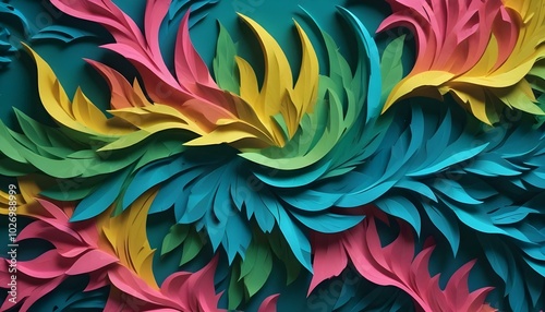 3D Abstract Background,With Different Colours of Abstraction