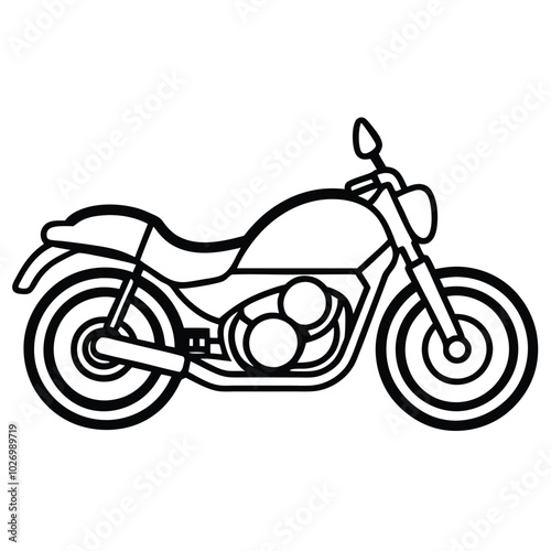 motorcycling line arts design logo icon concept illustration silhouette