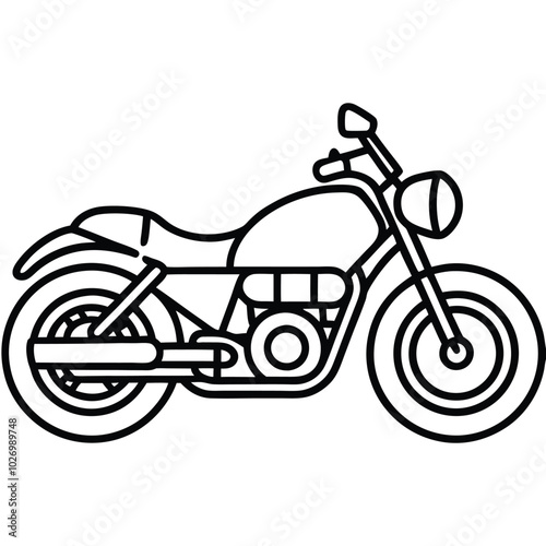 motorcycling line arts design logo icon concept illustration silhouette